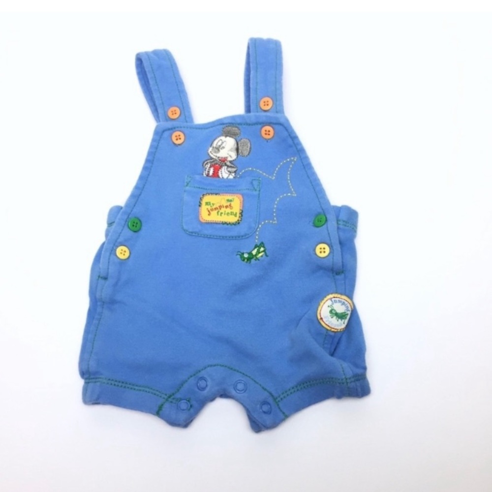 Disney 100% cotton Mickey Mouse fabric overalls size 0-3 months